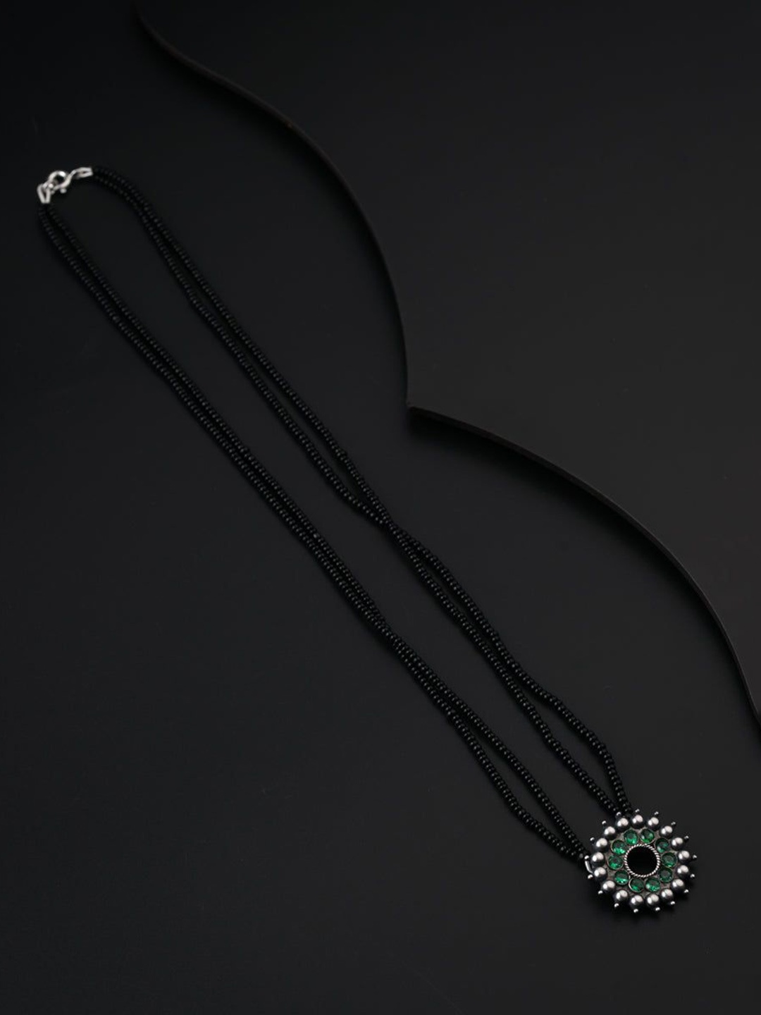 

House of Aadyaa Artificial Beads Mangalsutra, Silver