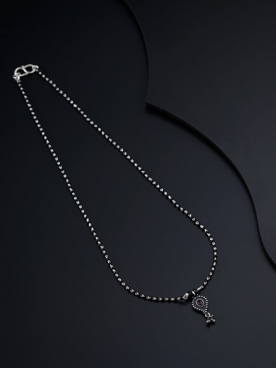 

House of Aadyaa Artificial Beads Mangalsutra, Silver