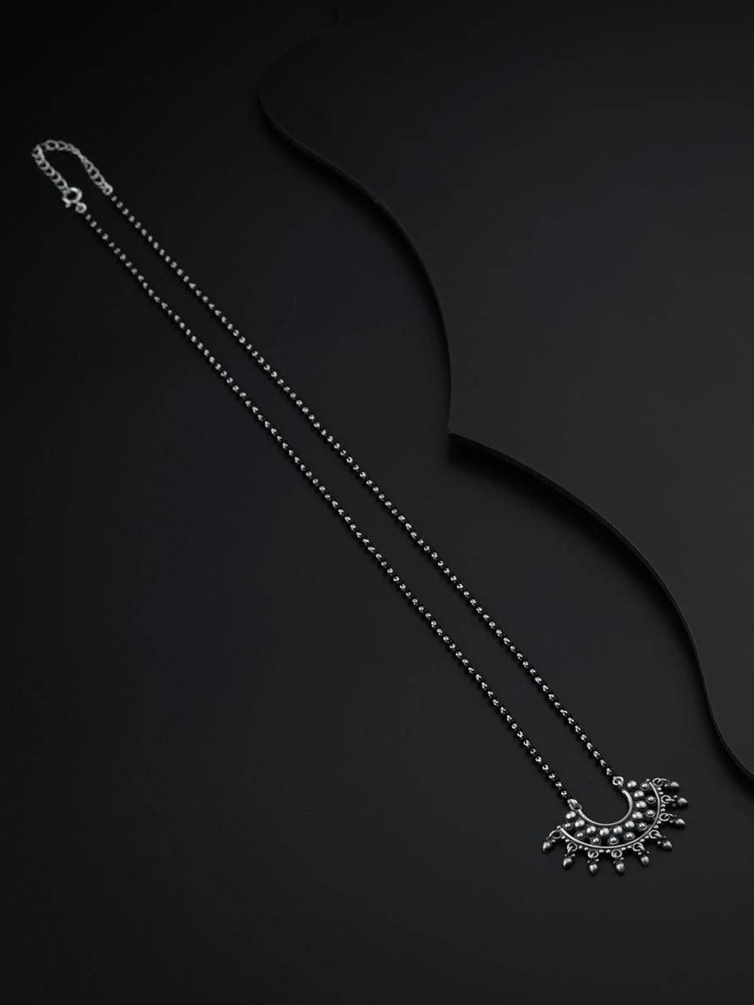 

House of Aadyaa Artificial Beads Mangalsutra, Silver