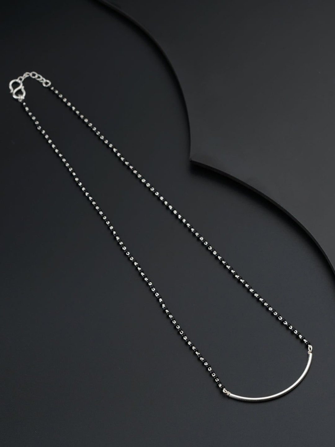 

House of Aadyaa Artificial Beads Mangalsutra, Silver