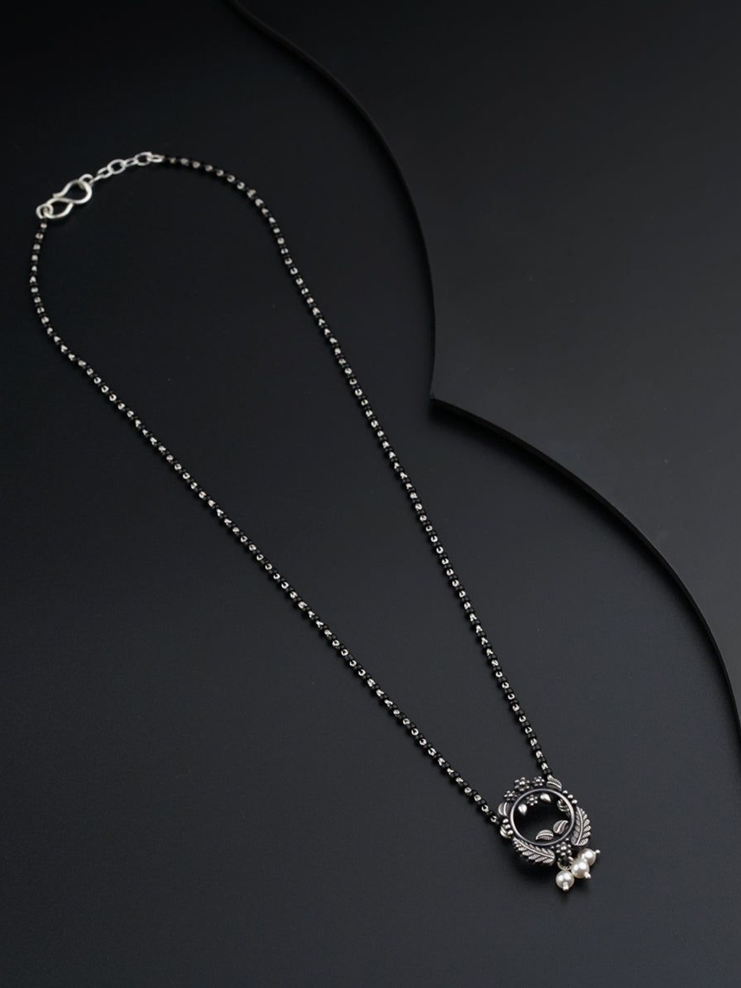 

House of Aadyaa Artificial Beads Mangalsutra, Silver