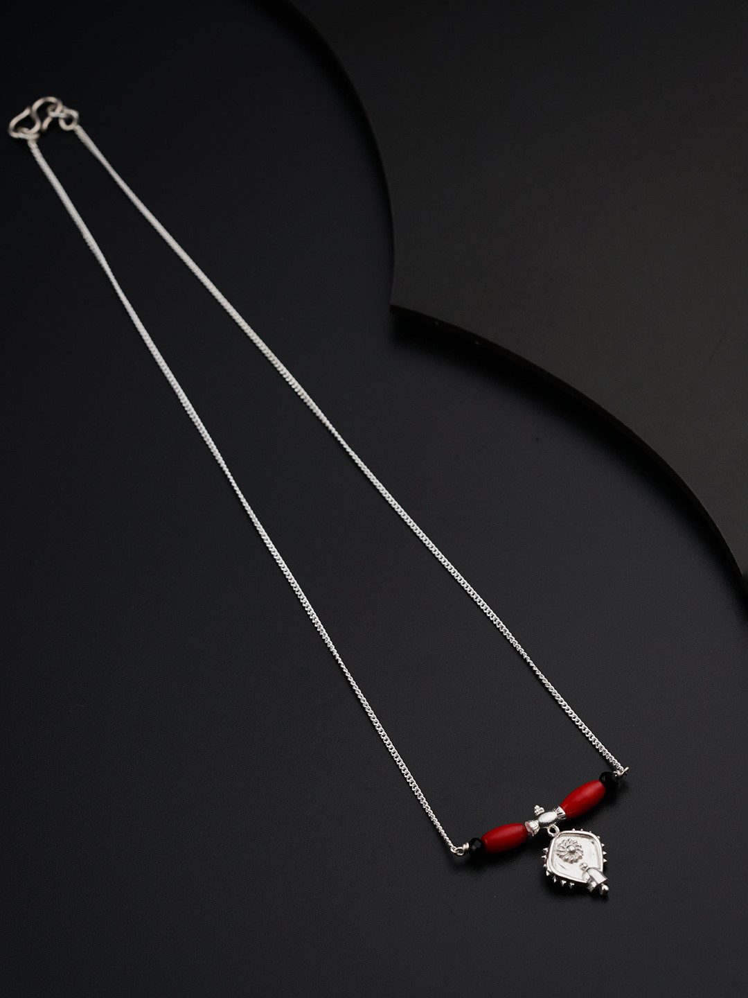 

House of Aadyaa Artificial Beads Mangalsutra, Silver