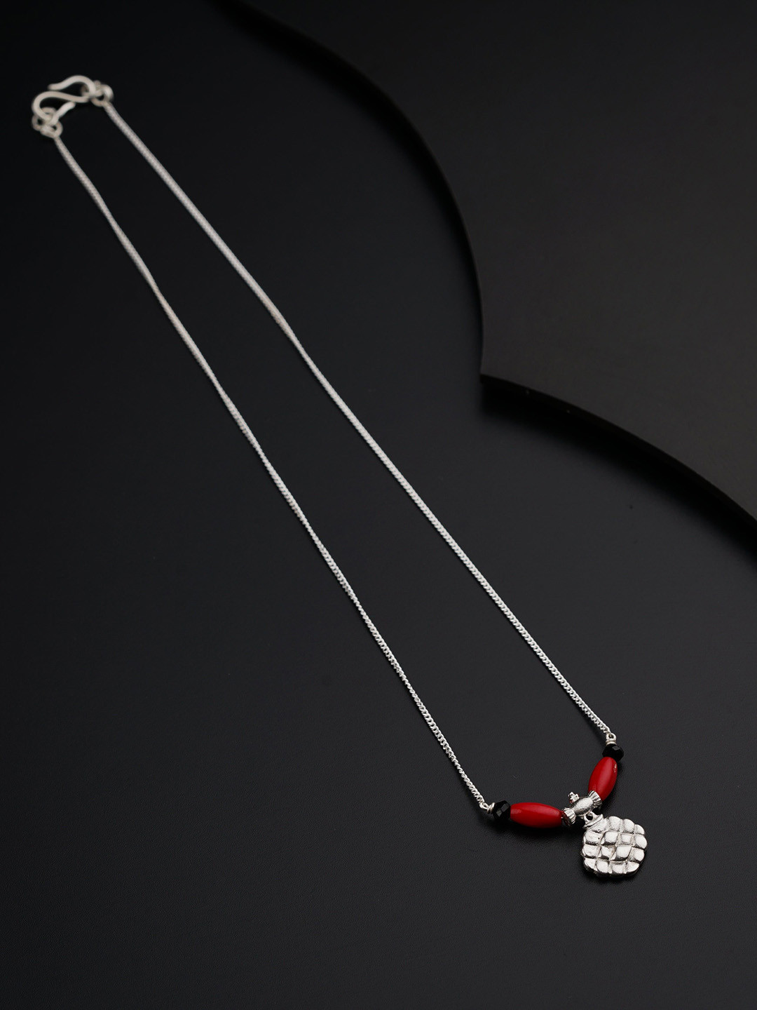 

House of Aadyaa Artificial Beads Mangalsutra, Silver