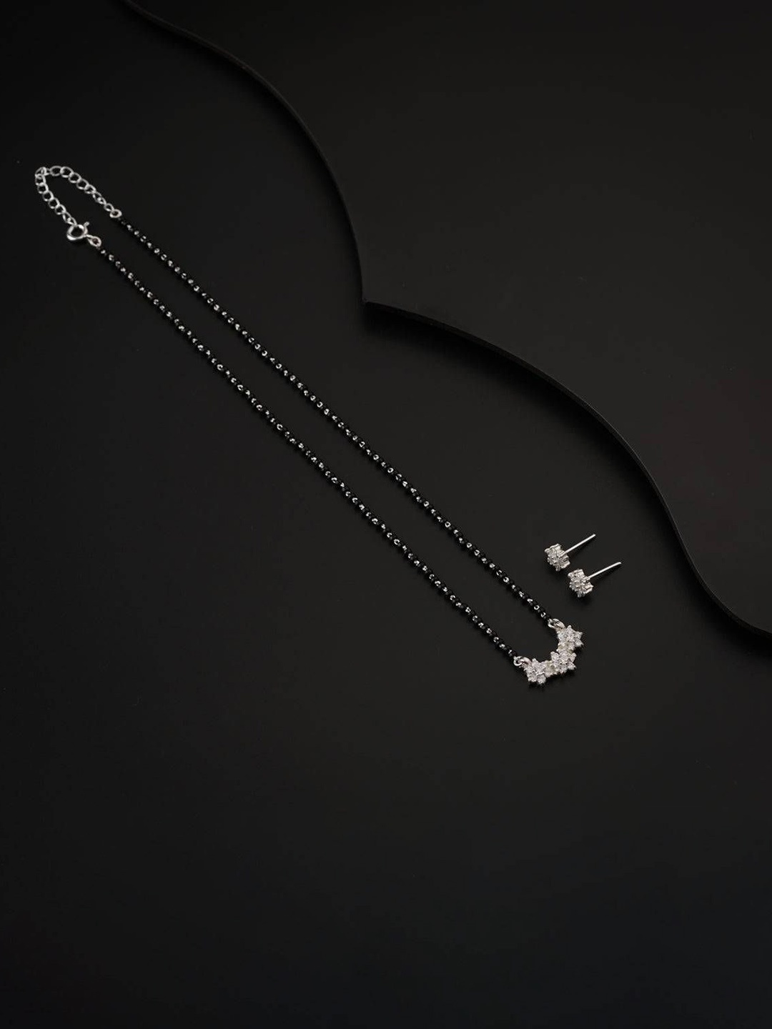

House of Aadyaa Artificial Beads Mangalsutra, Silver