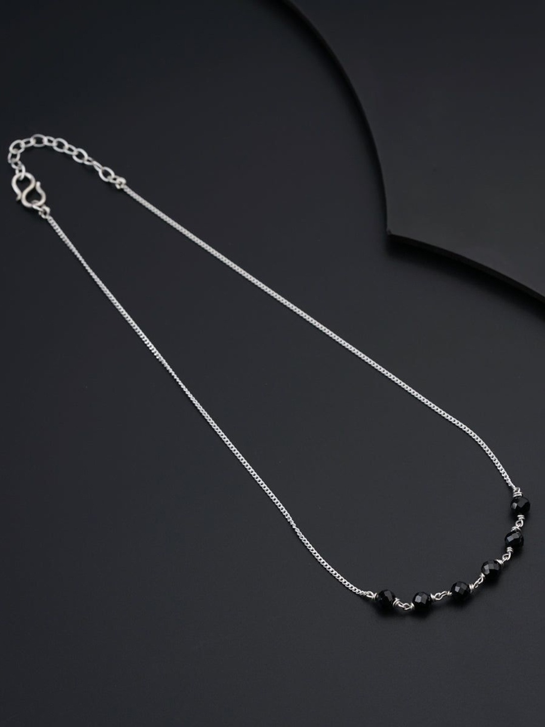 

House of Aadyaa Artificial Beads Mangalsutra, Silver