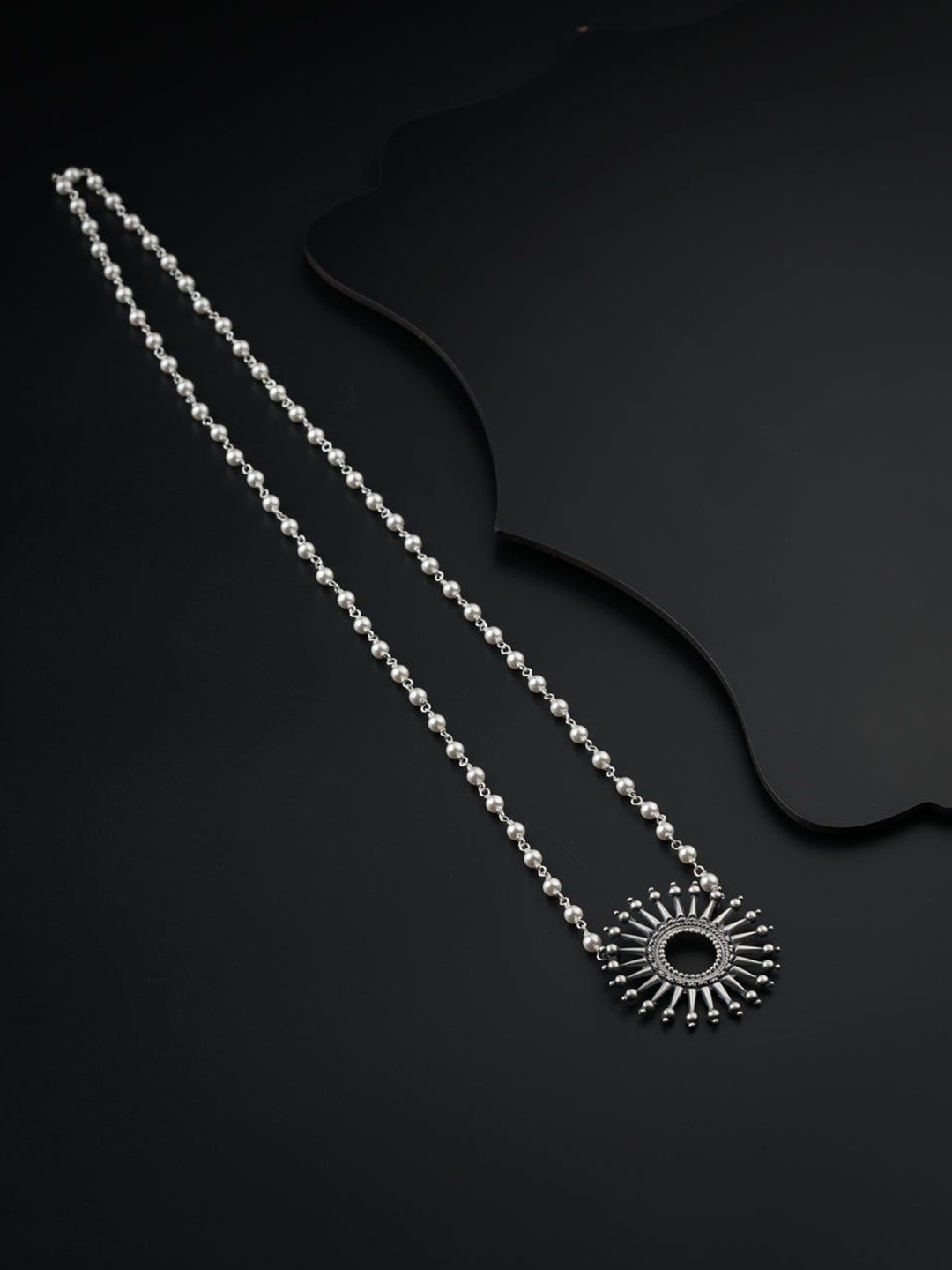 

House of Aadyaa Artificial Beads Mangalsutra, Silver