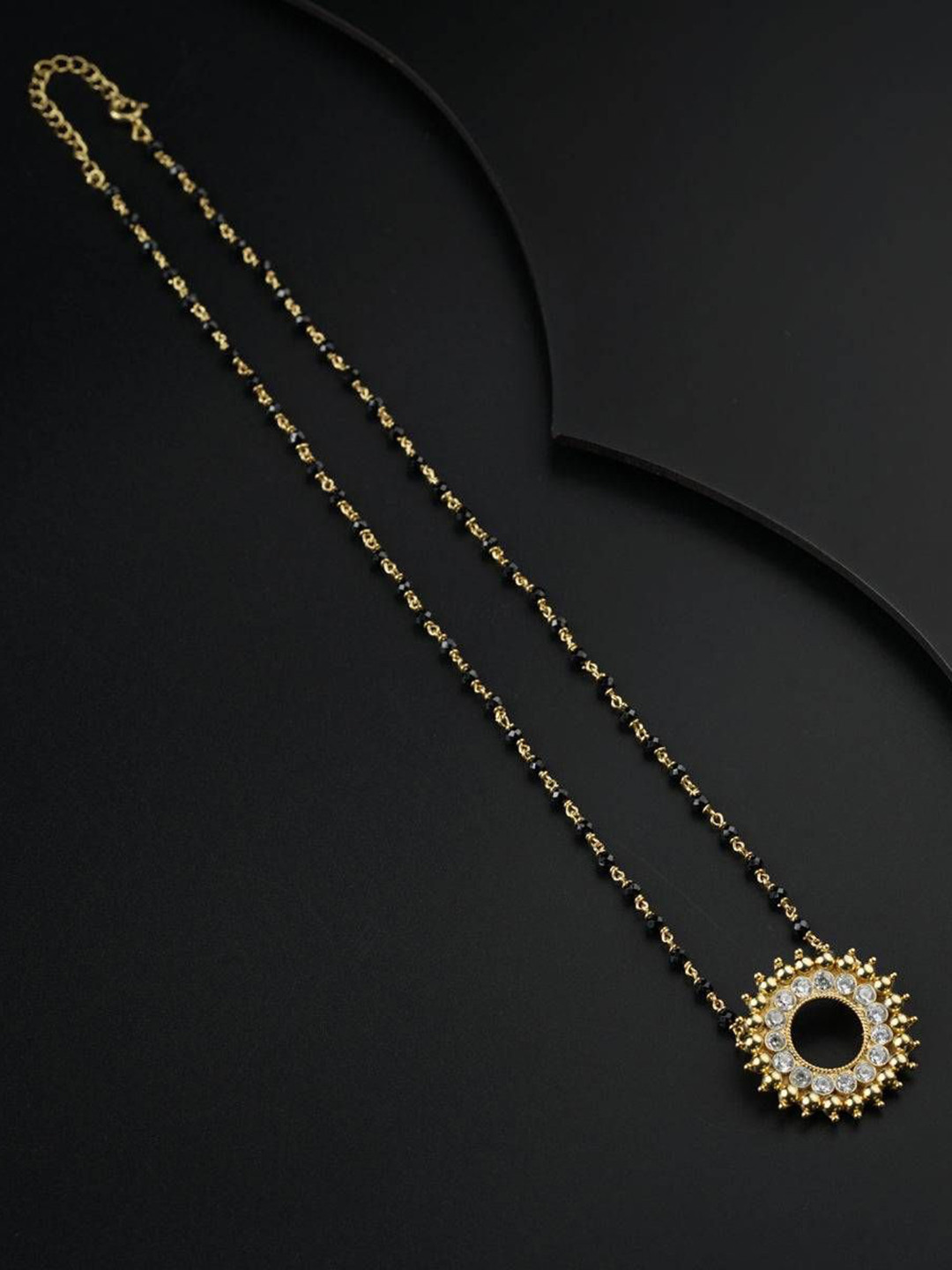 

House of Aadyaa Artificial Beads Mangalsutra, Silver