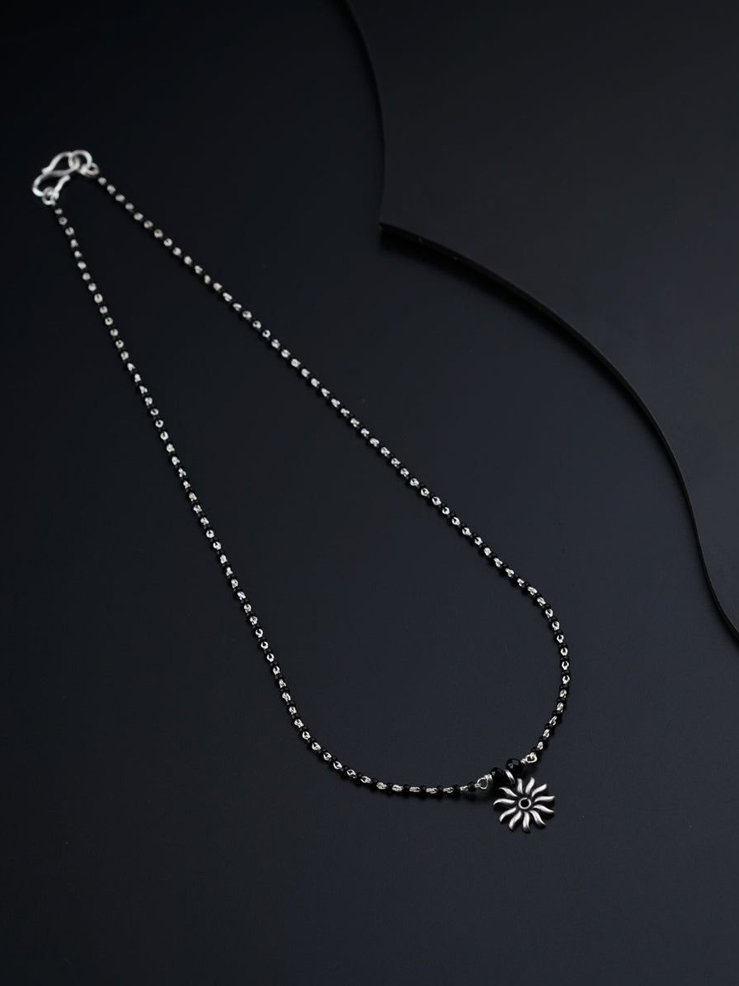 

House of Aadyaa 925 sterling Silver Sun Charm Mangalsutra
