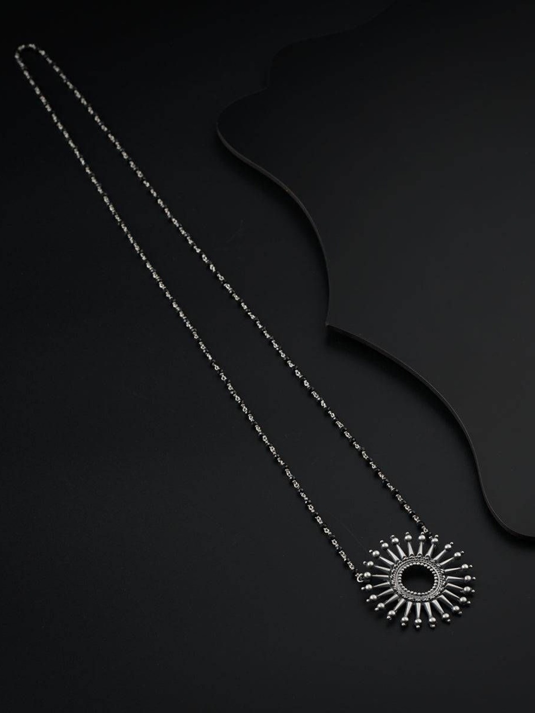 

House of Aadyaa Artificial Beads Mangalsutra, Silver