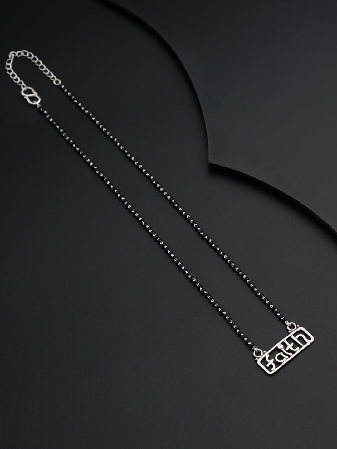 

House of Aadyaa Artificial Beads Mangalsutra, Silver