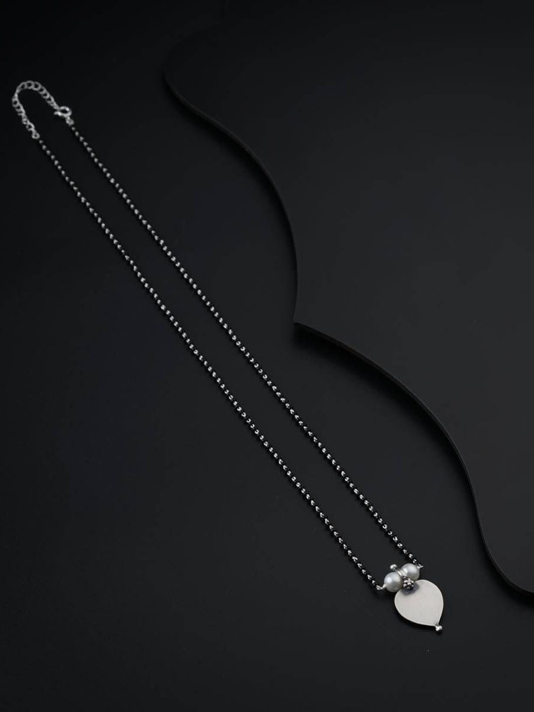 

House of Aadyaa Artificial Beads Mangalsutra, Silver