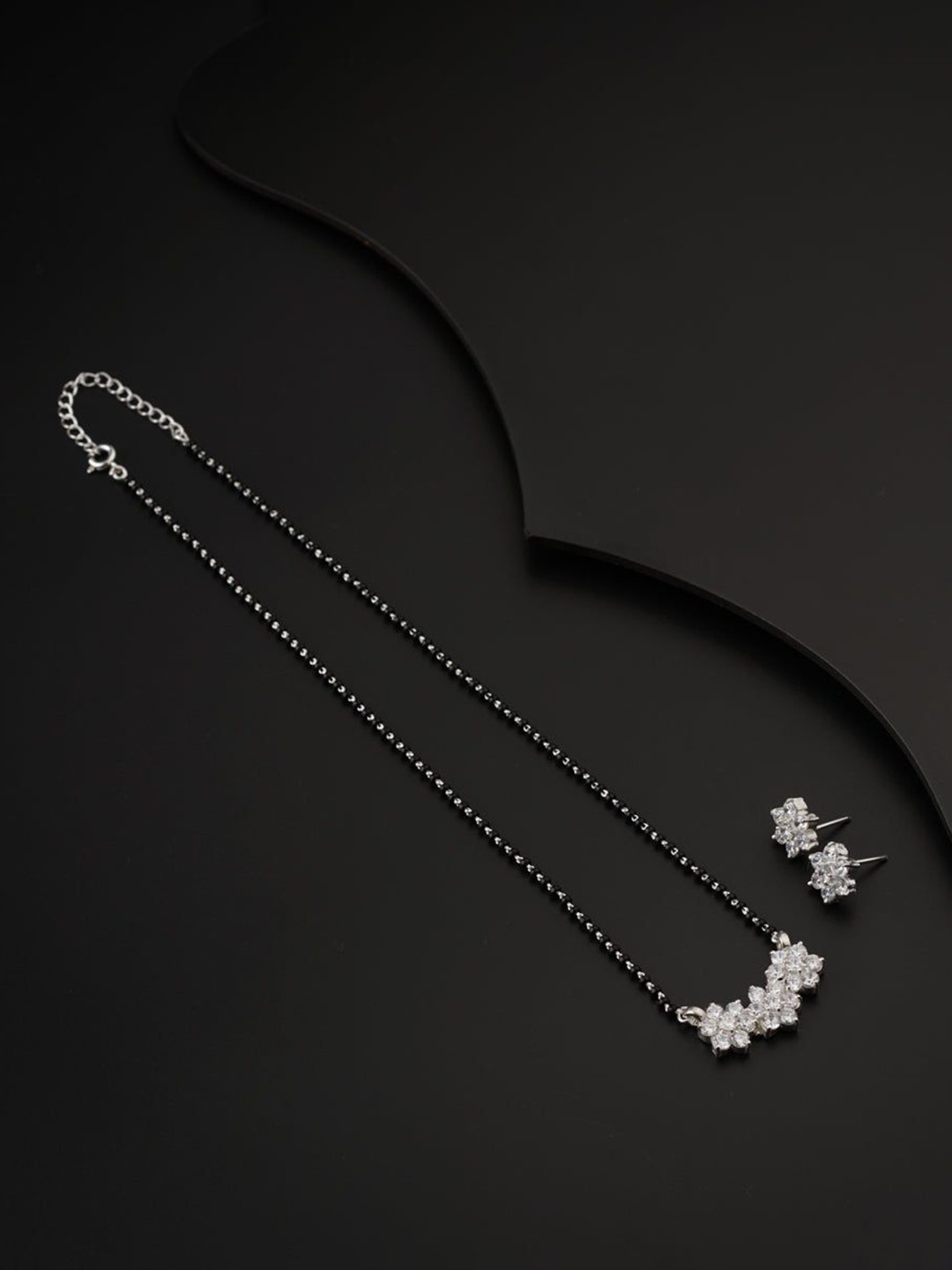 

House of Aadyaa Artificial Beads Mangalsutra, Silver