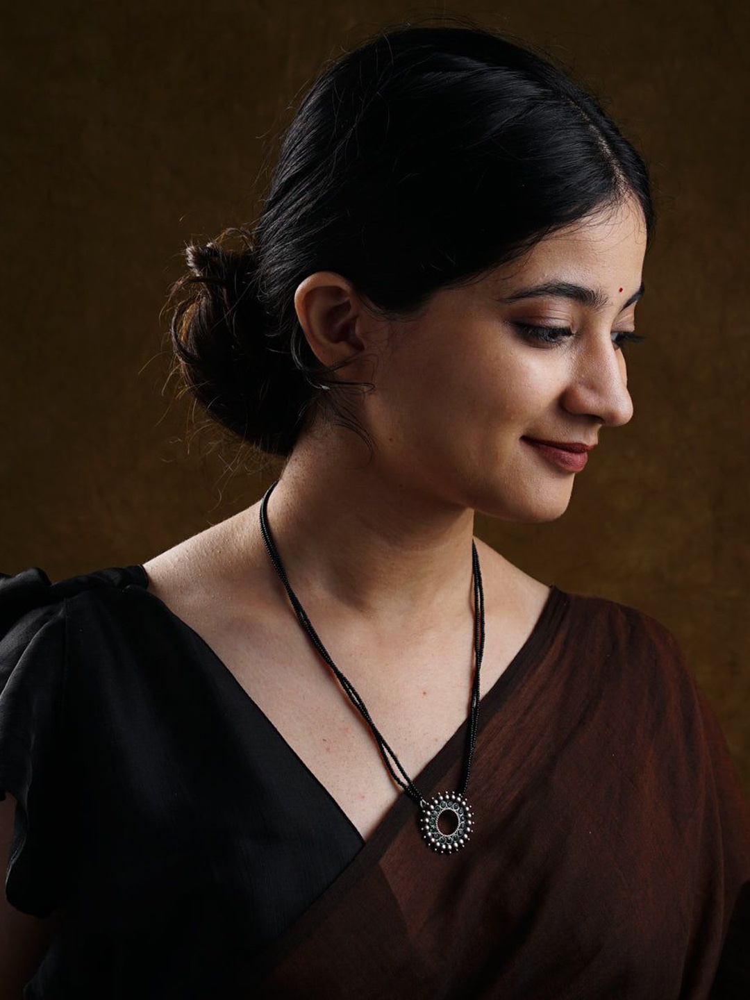 

House of Aadyaa Artificial Beads Mangalsutra, Silver
