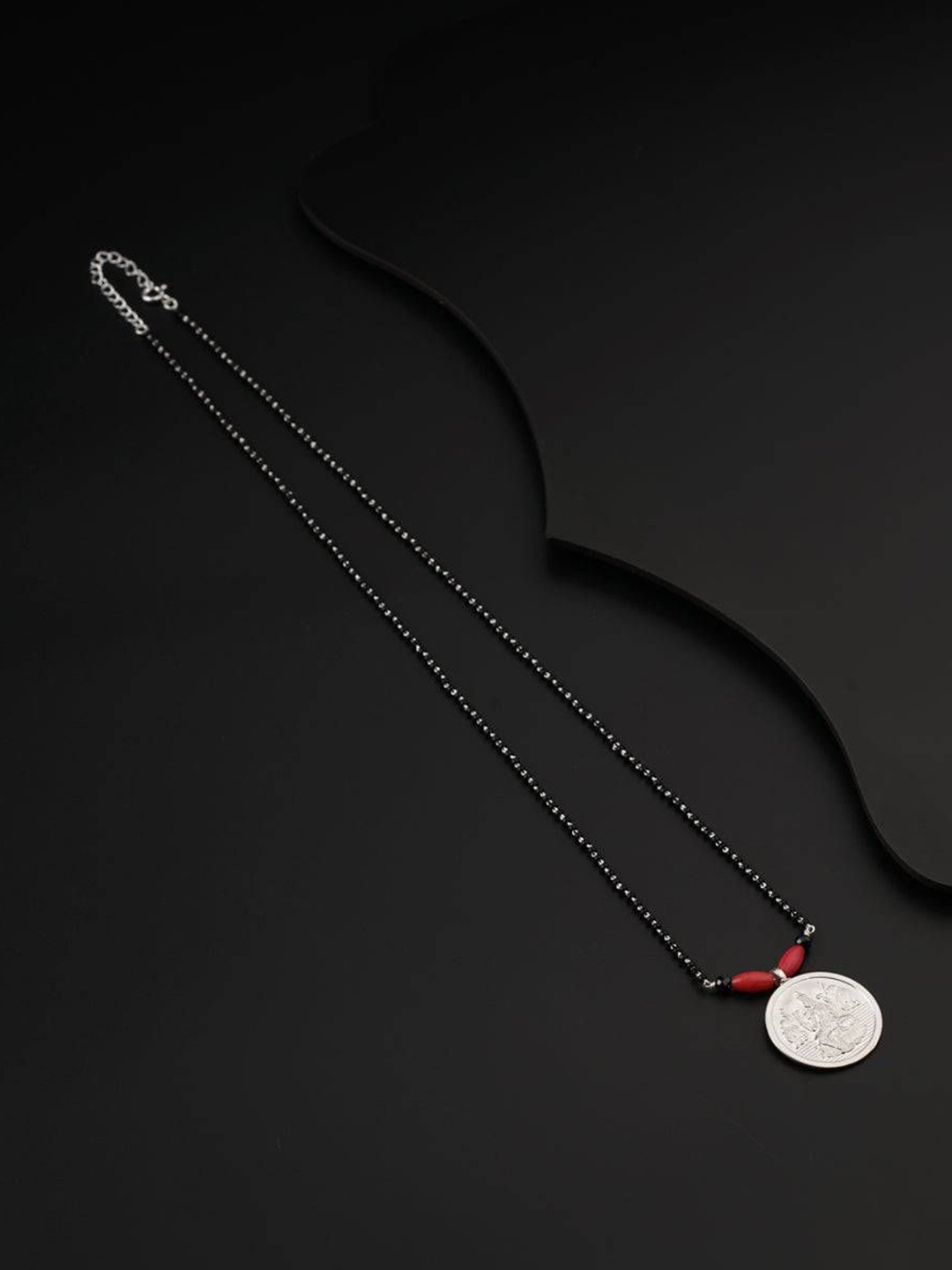 

House of Aadyaa Artificial Beads Mangalsutra, Silver