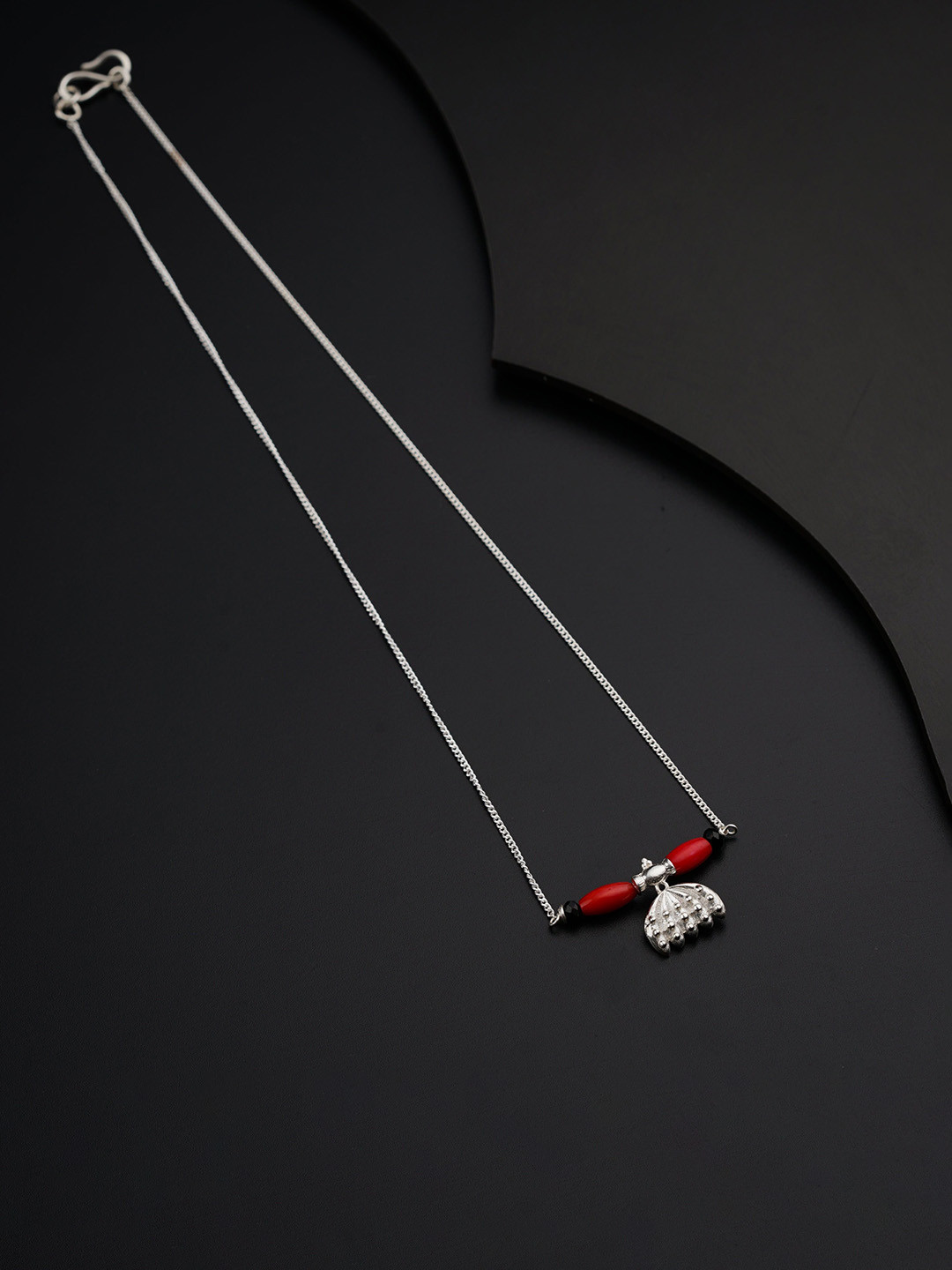 

House of Aadyaa Artificial Beads Mangalsutra, Silver