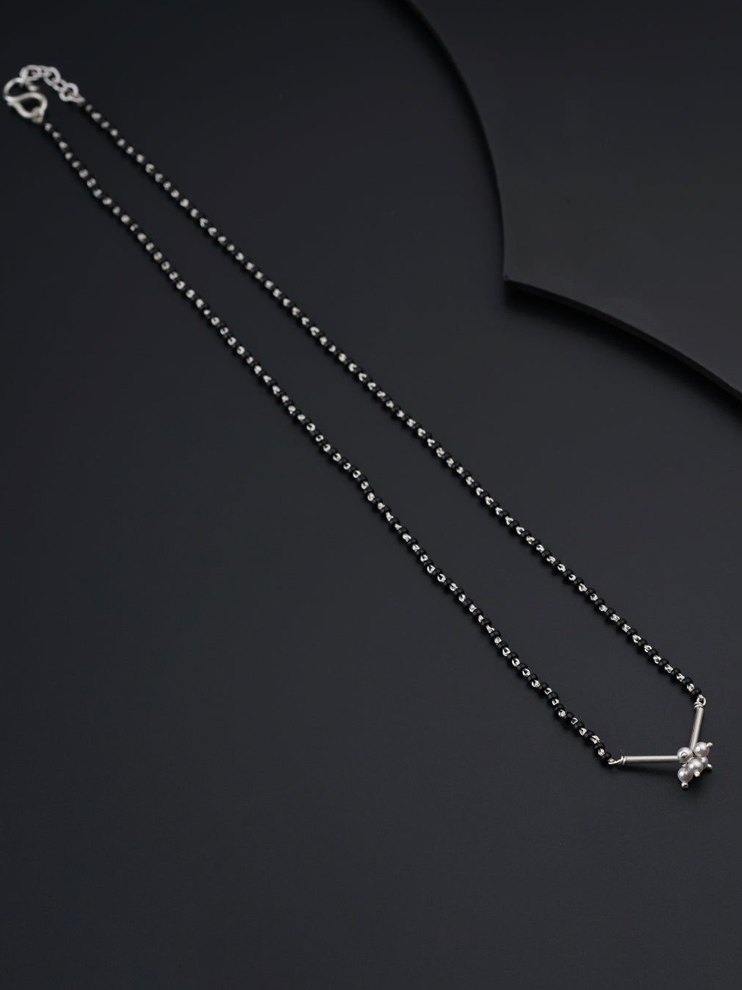 

House of Aadyaa Artificial Beads Mangalsutra, Silver