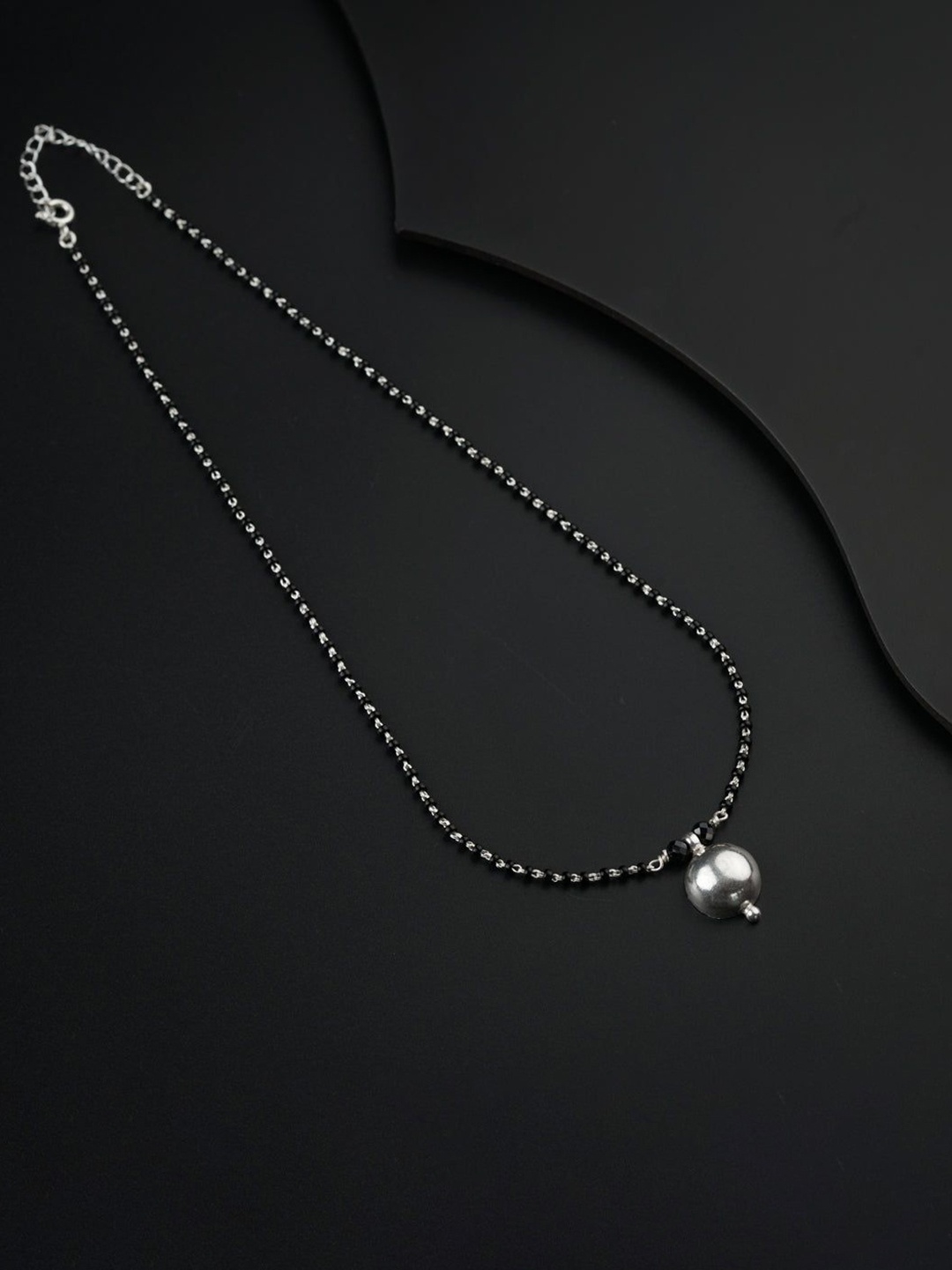 

House of Aadyaa Artificial Beads Mangalsutra, Silver