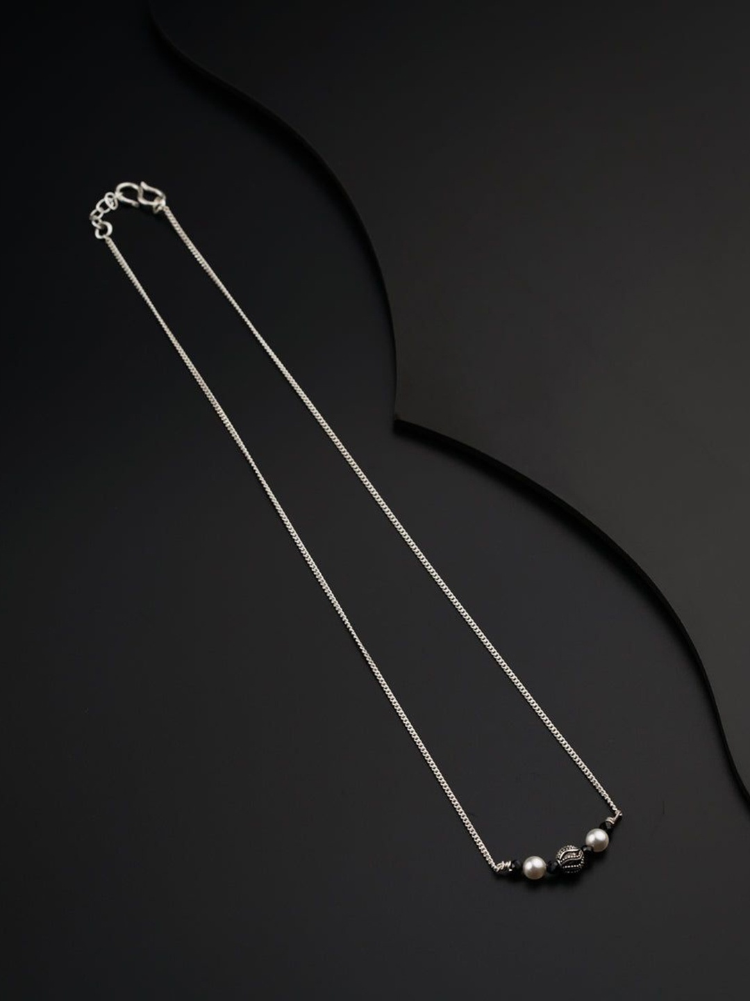 

House of Aadyaa Artificial Beads Mangalsutra, Silver