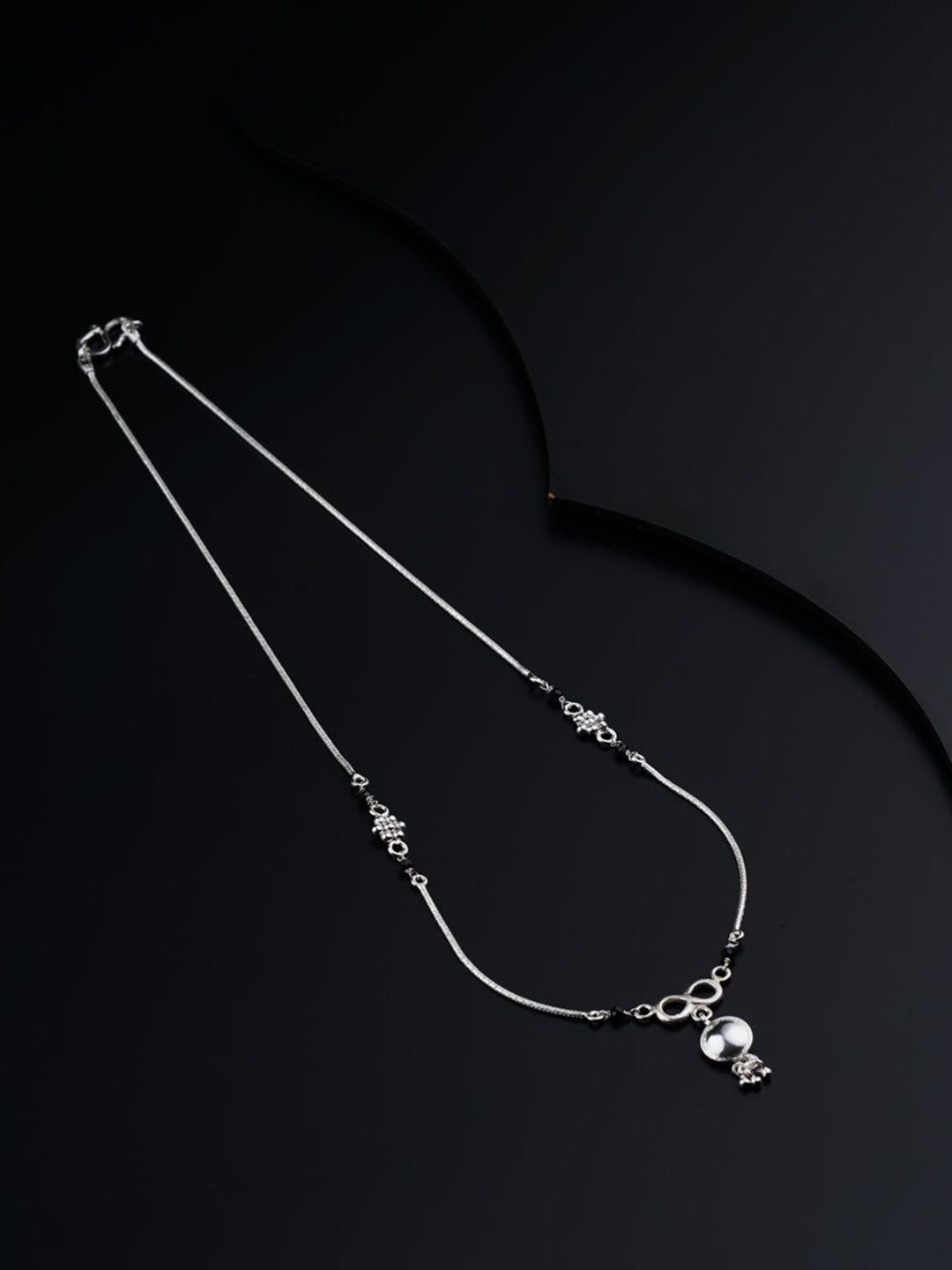 

House of Aadyaa Artificial Beads Mangalsutra, Silver
