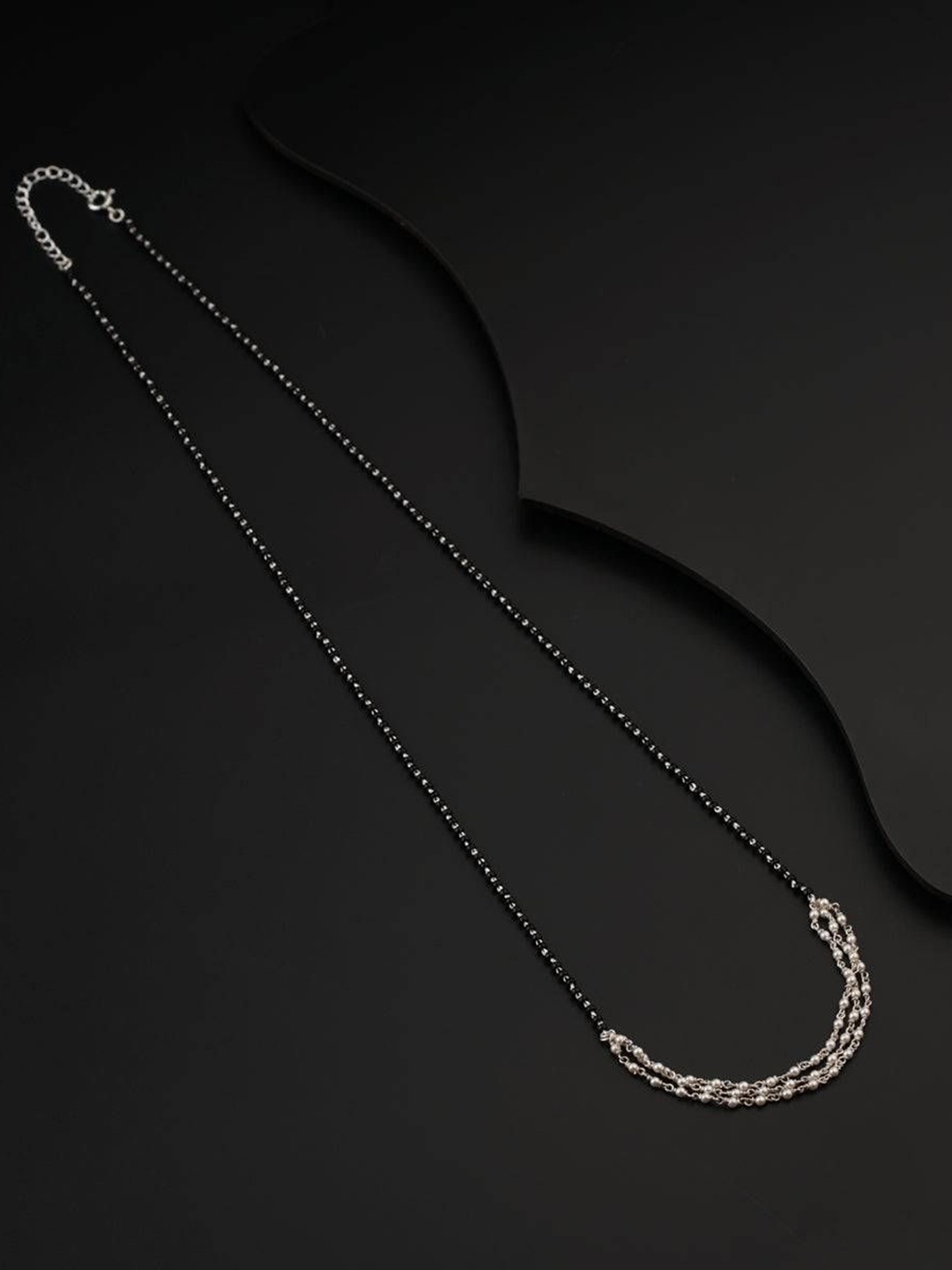 

House of Aadyaa Artificial Beads Mangalsutra, Silver