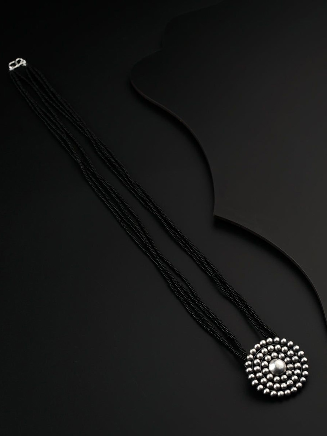 

House of Aadyaa Artificial Beads Mangalsutra, Silver