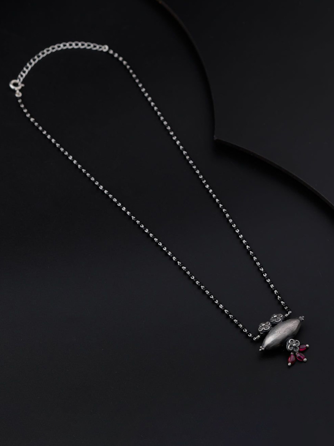 

House of Aadyaa Artificial Beads Mangalsutra, Silver