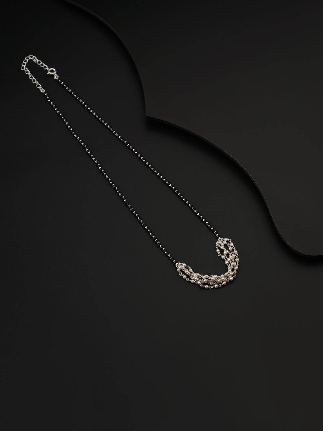 

House of Aadyaa Artificial Beads Mangalsutra, Silver
