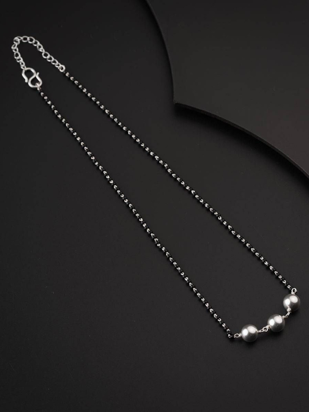 

House of Aadyaa Artificial Beads Mangalsutra, Silver