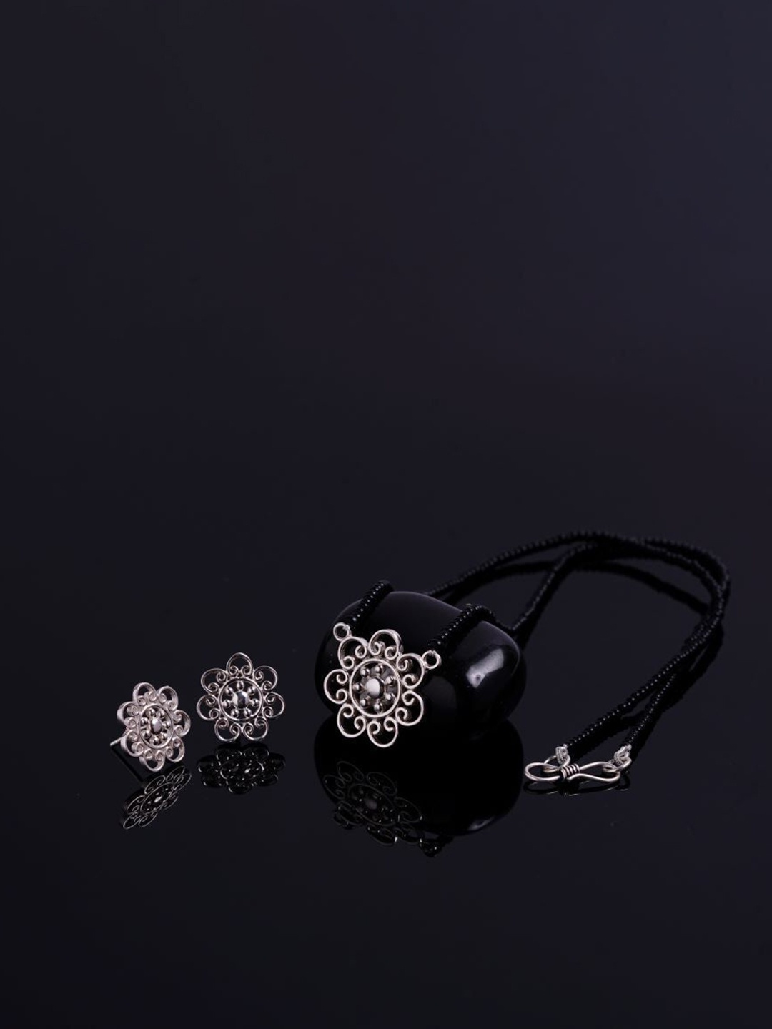 

House of Aadyaa Artificial Beads Mangalsutra, Silver
