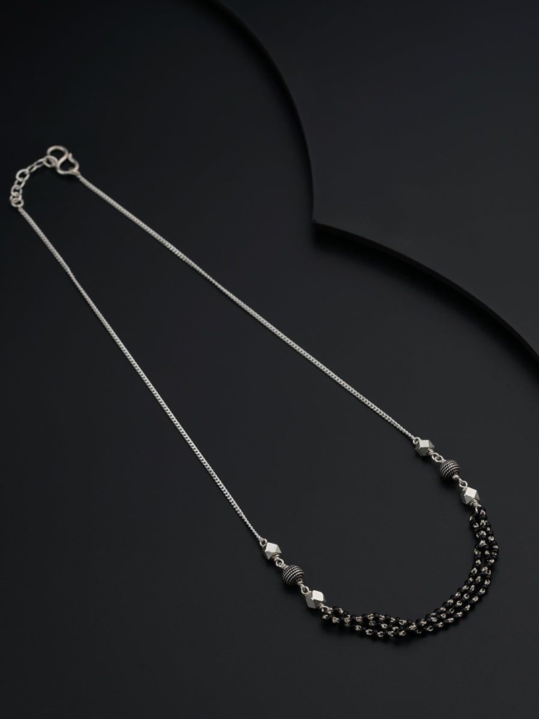 

House of Aadyaa Artificial Beads Mangalsutra, Silver