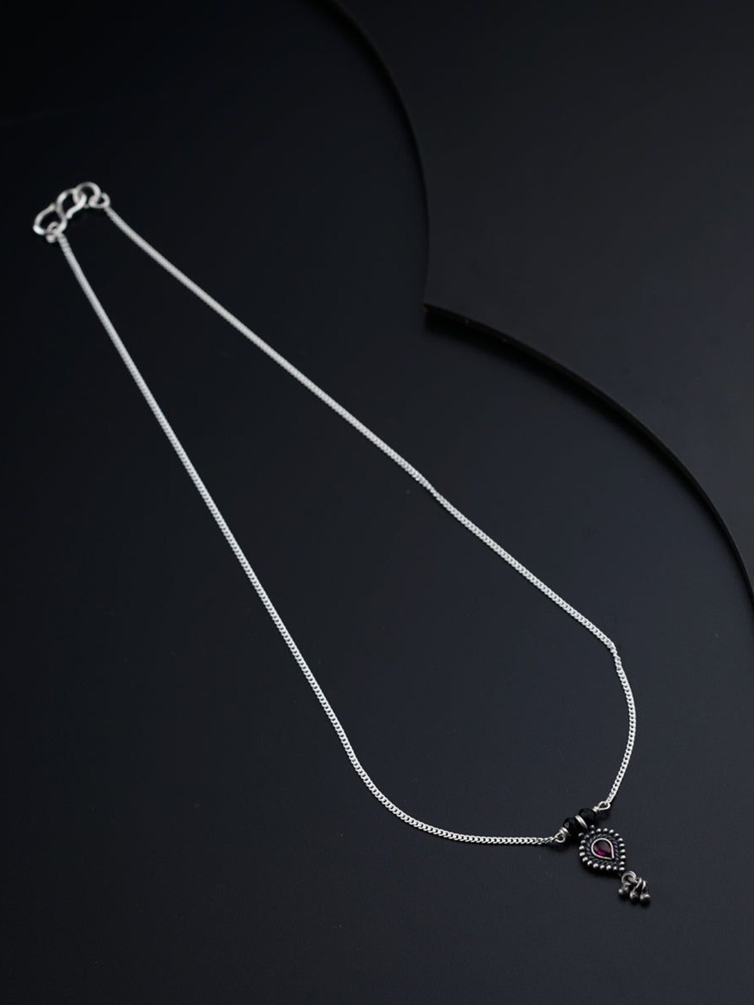 

House of Aadyaa Artificial Beads Mangalsutra, Silver
