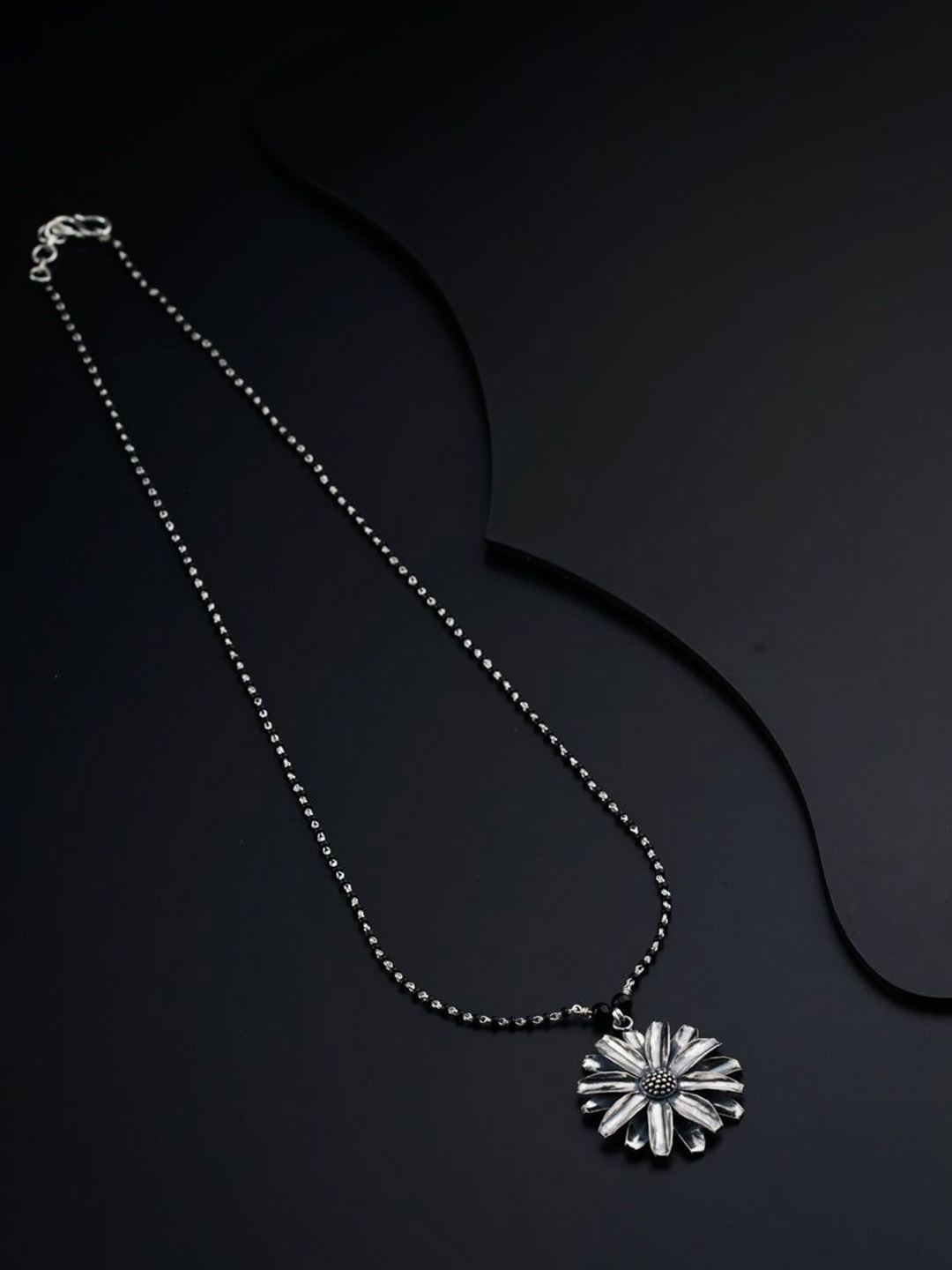 

House of Aadyaa Silver Soorajmukhi Mangalsutra
