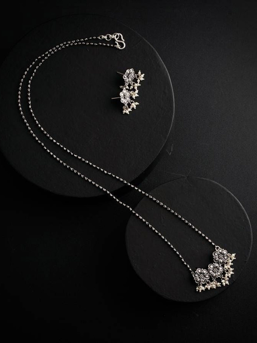 

House of Aadyaa Artificial Beads Mangalsutra, Silver