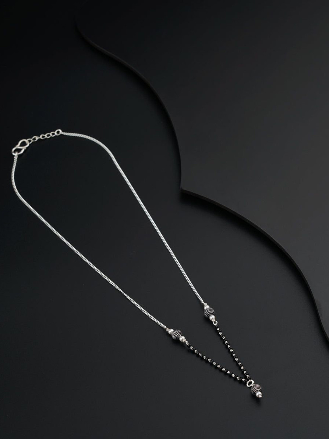 

House of Aadyaa Artificial Beads Mangalsutra, Silver