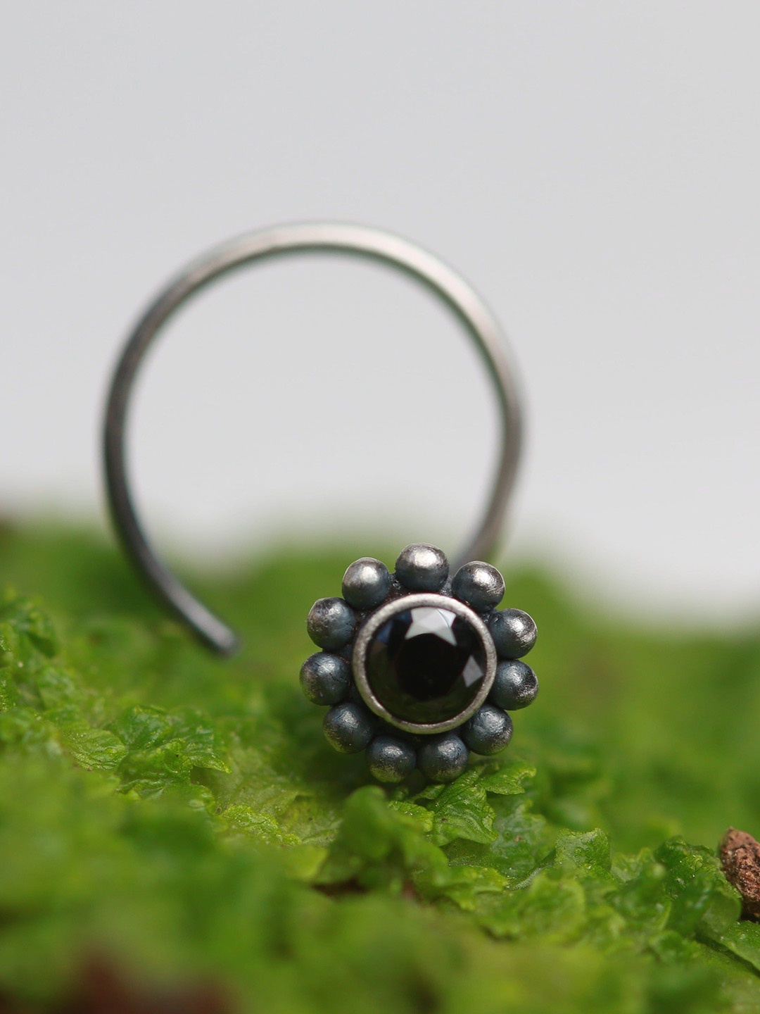 

House of Aadyaa Ring Nosepin, Silver