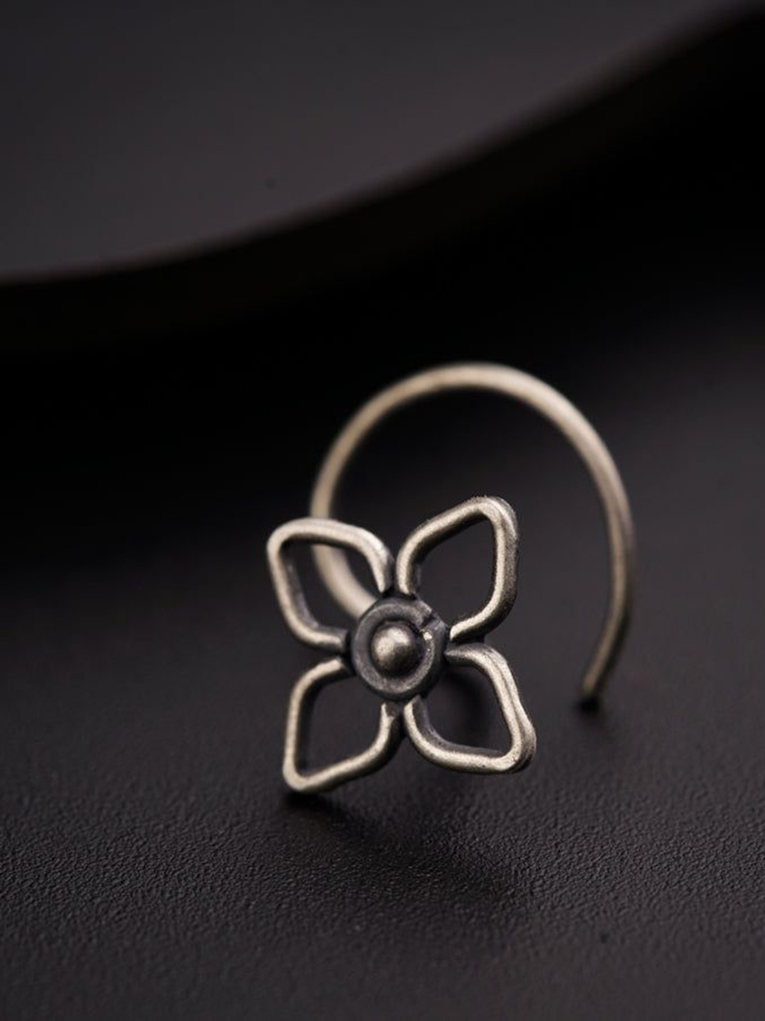 

House of Aadyaa Ring Nosepin, Silver