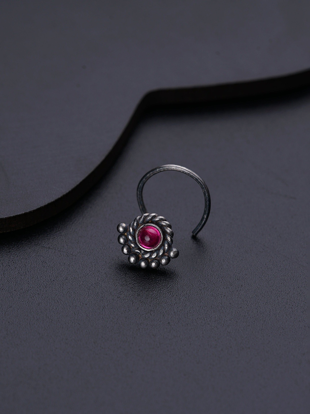 

House of Aadyaa Ring Nosepin, Silver