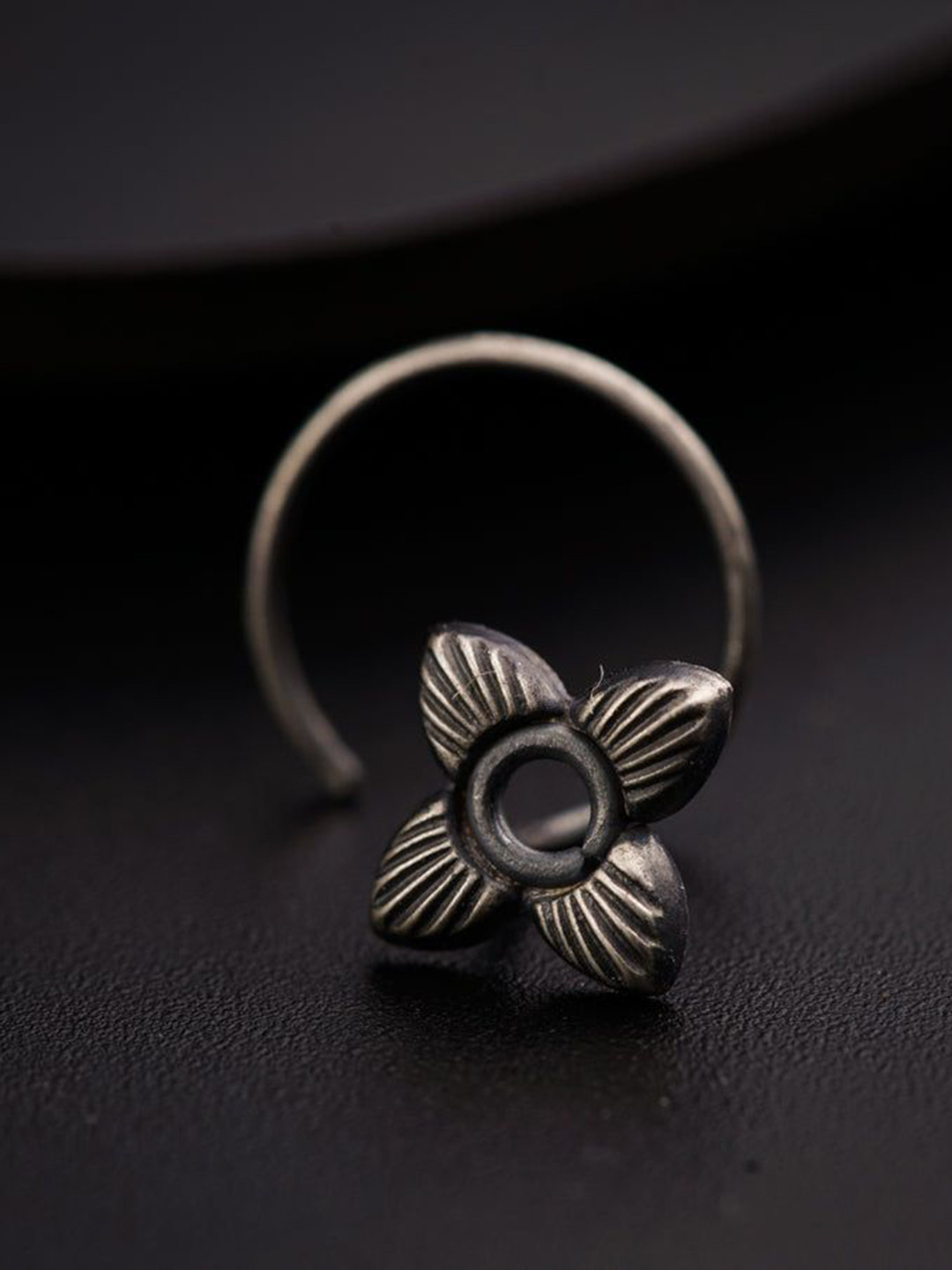 

House of Aadyaa Ring Nosepin, Silver