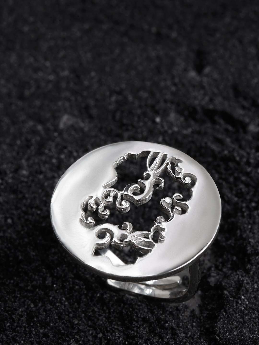 

House of Aadyaa Gemini Sterling Silver Ring For Men
