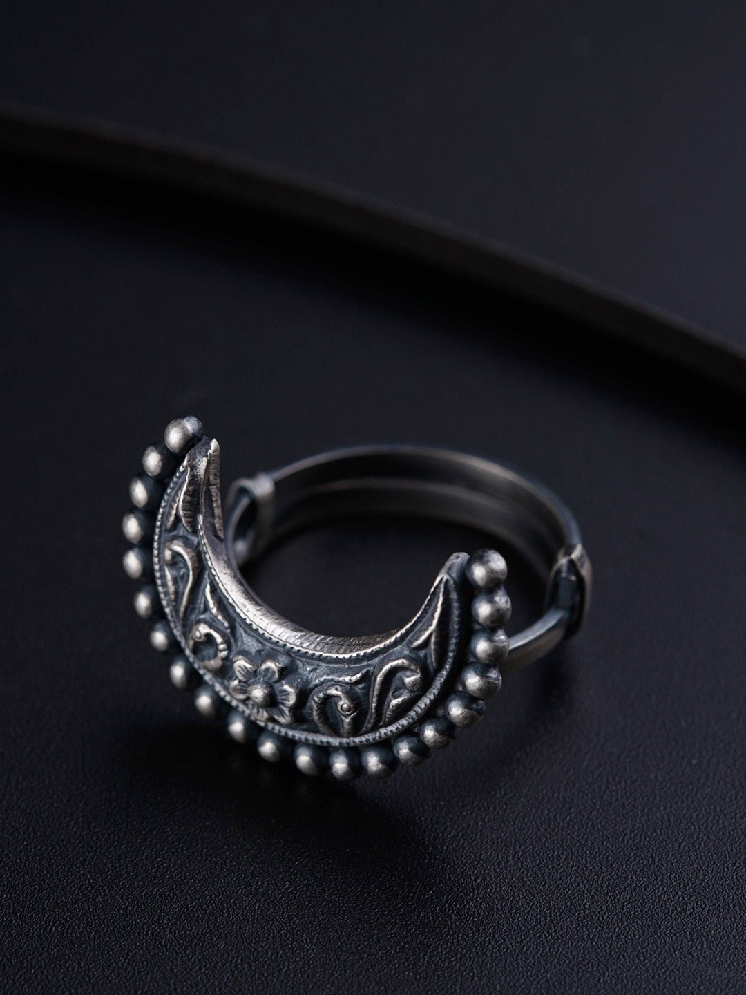 

House of Aadyaa Itihaas Chandrakor Ring, Silver