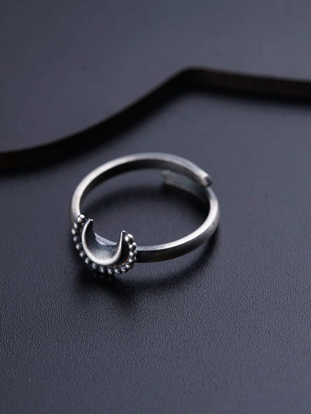 

House of Aadyaa Chandrakor Delicate Silver Adjustable Finger Ring