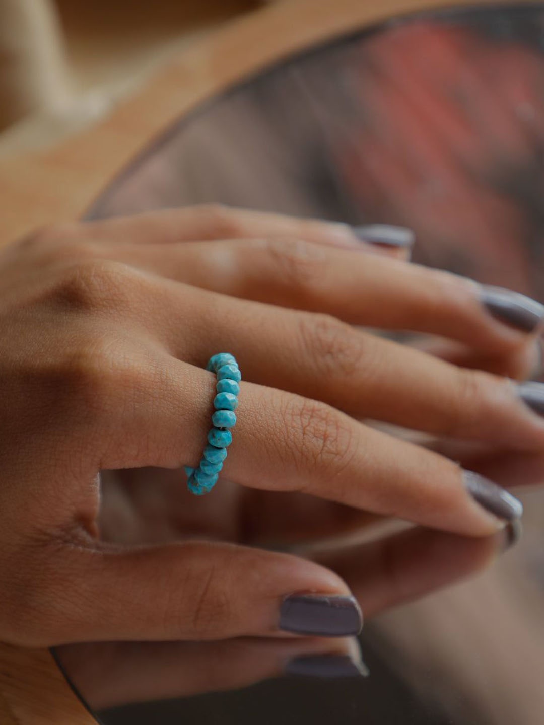 

House of Aadyaa Women Silver Beaded Finger Ring