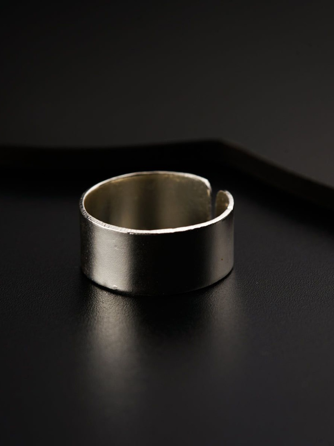 

House of Aadyaa Plain Adjustable Finger Ring, Silver
