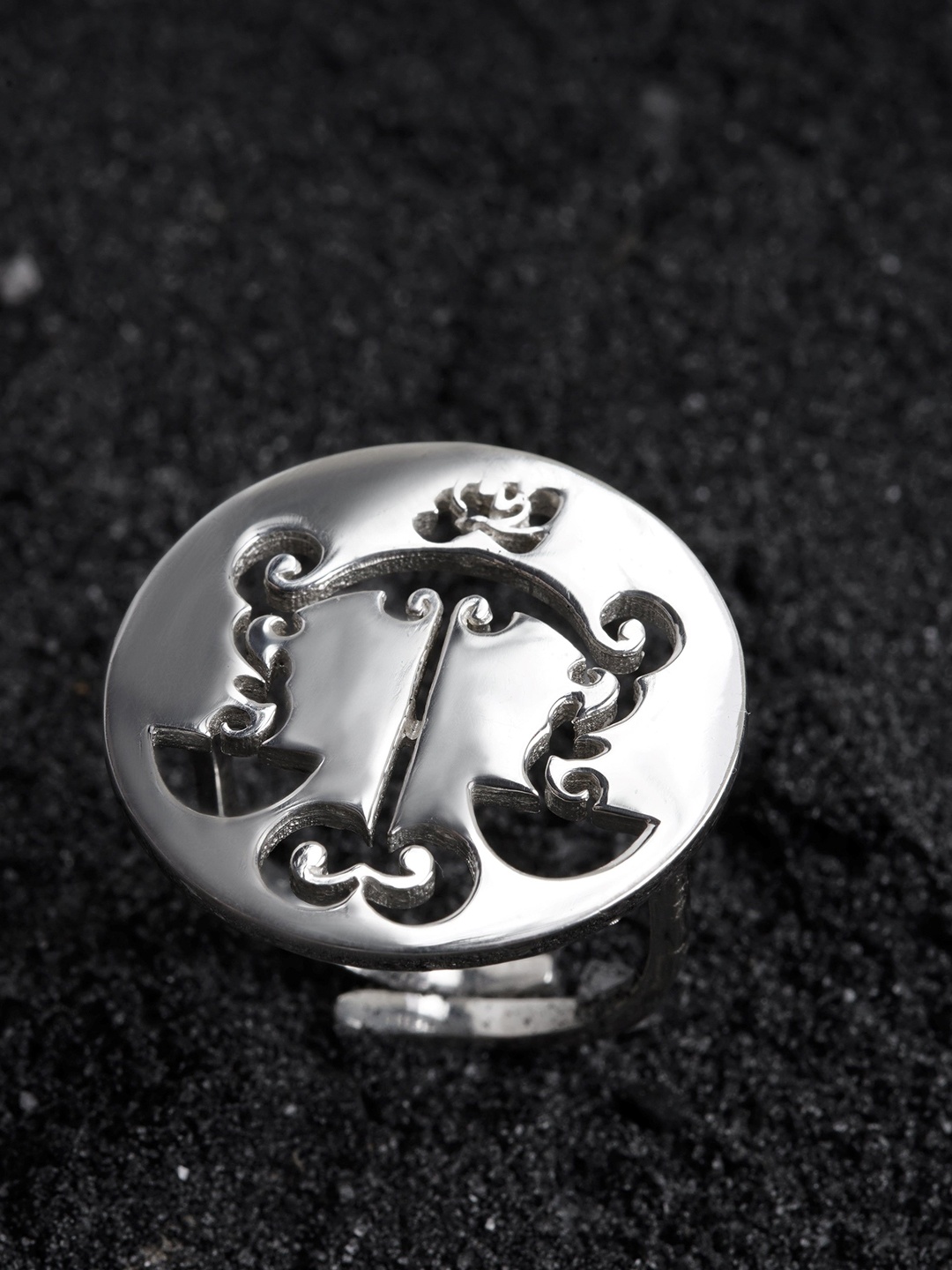 

House of Aadyaa Libra Silver Ring for Men