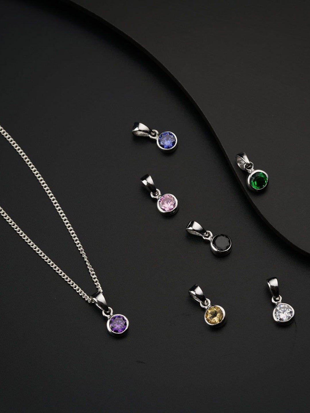 

House of Aadyaa Circular Pendants, Silver