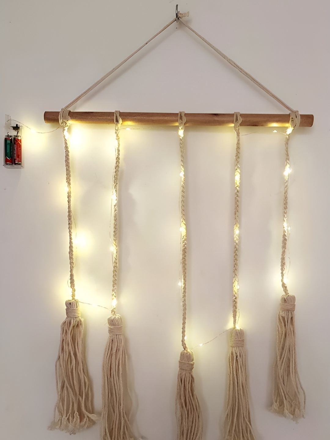 

VAH Kya Bat Hai !! Brown Wooden Hanging Photo Display Macrame Wall Hanging