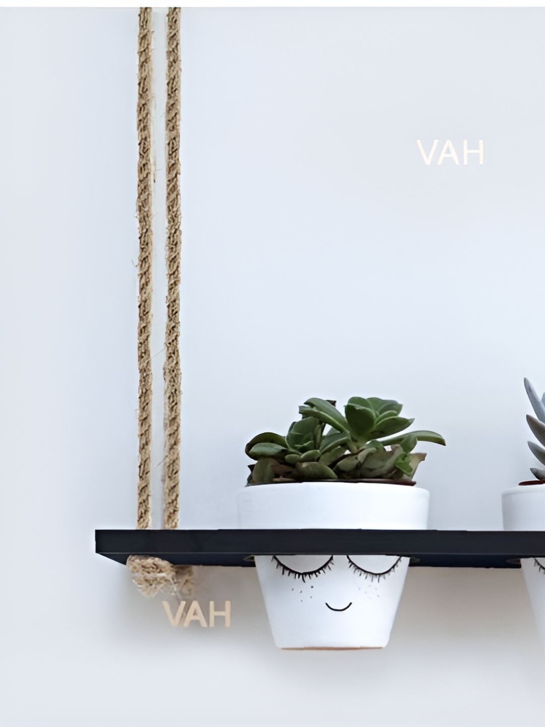

VAH Kya Bat Hai !! Black & Brown Wooden Decorative Flower Pot Rack With Rope