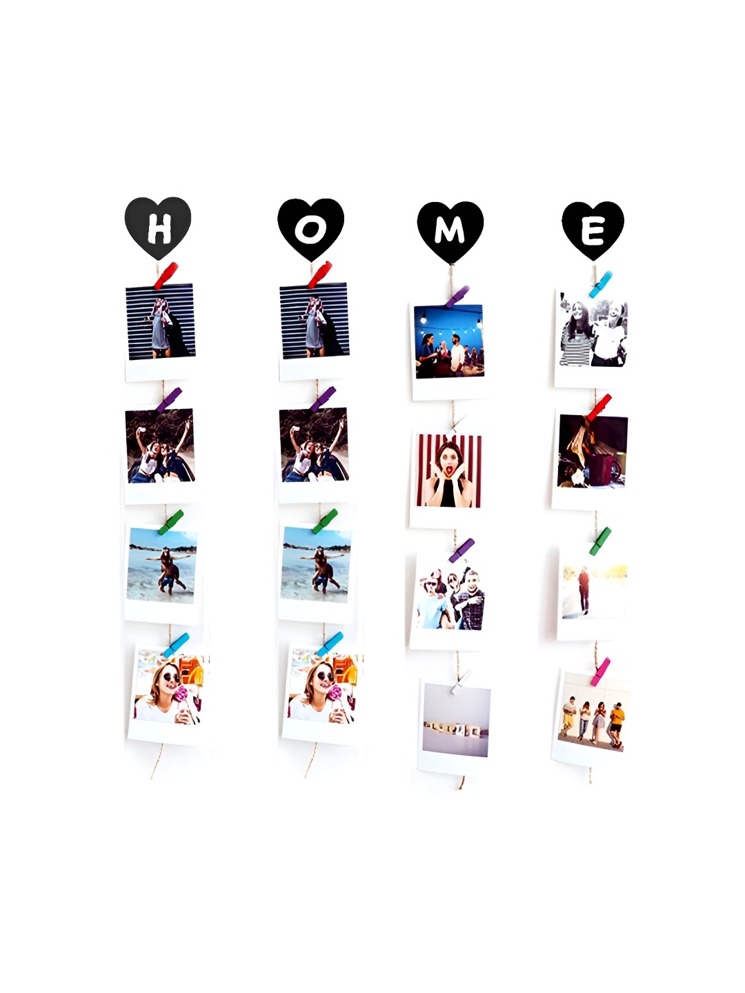 

VAH Kya Bat Hai !! Black Photos Display Hanging Wooden Photo Frame with Clips
