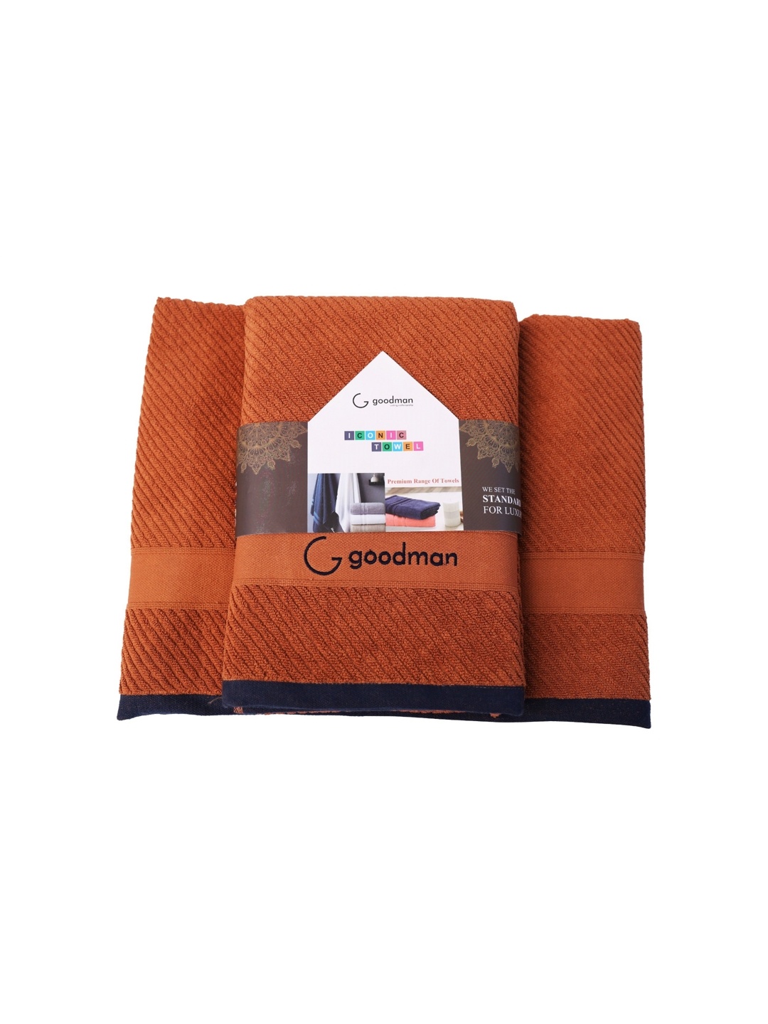 

GOODMAN GLOBUS Brown Striped Cotton 600 GSM Bath Towel