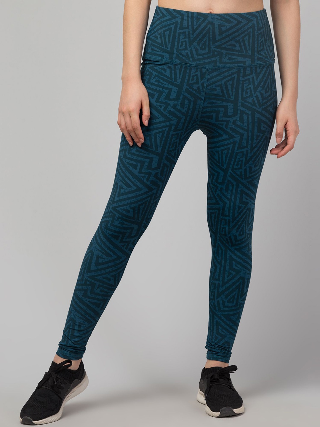 

HIRRUX Women Printed High-Rise Dri-Fit Sports Tights, Teal